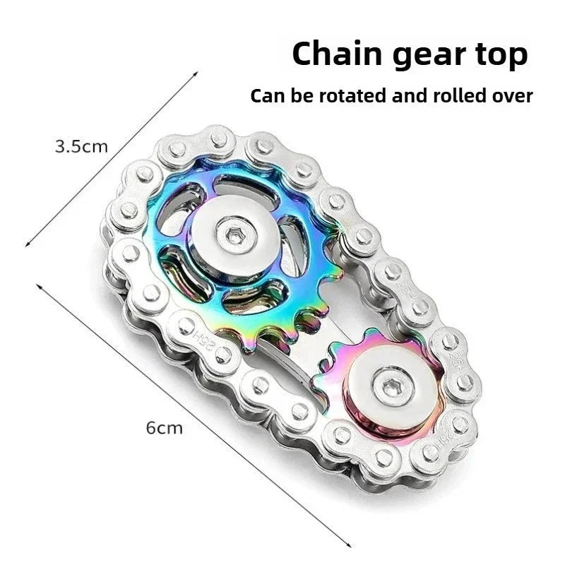 Metal Fidget Spinner | Chain & Gear