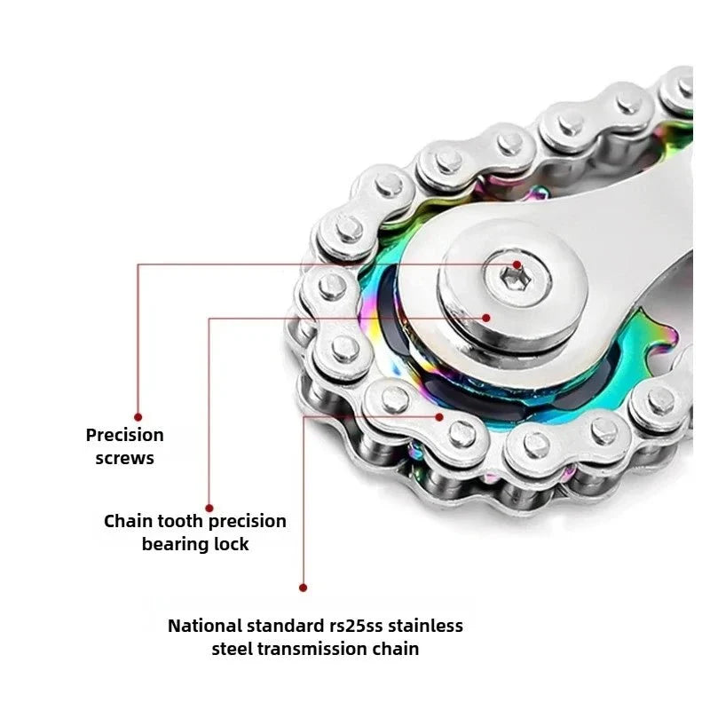 Metal Fidget Spinner | Chain & Gear