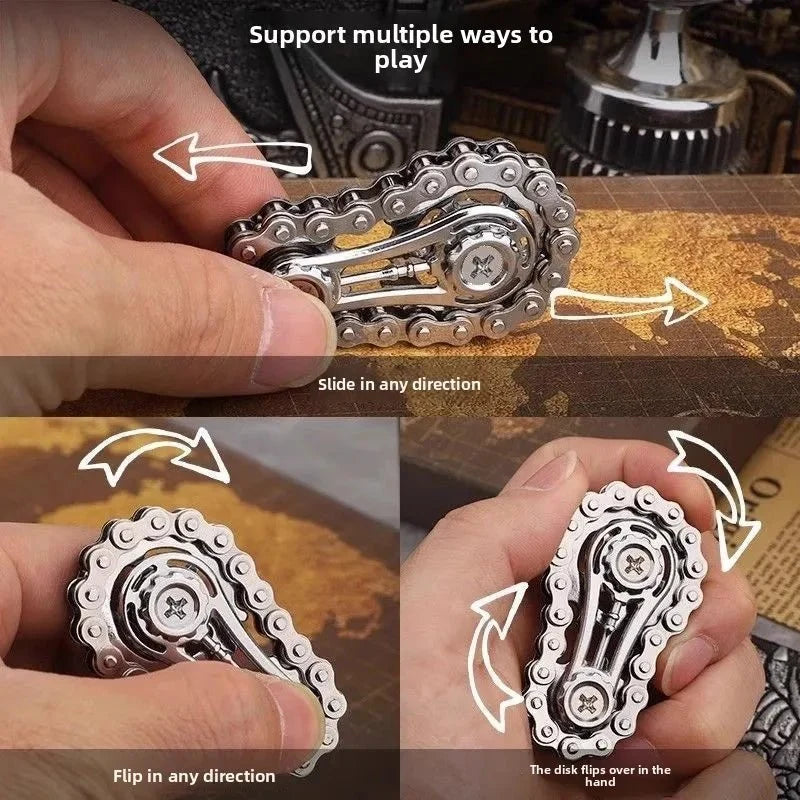 Metal Fidget Spinner | Chain & Gear