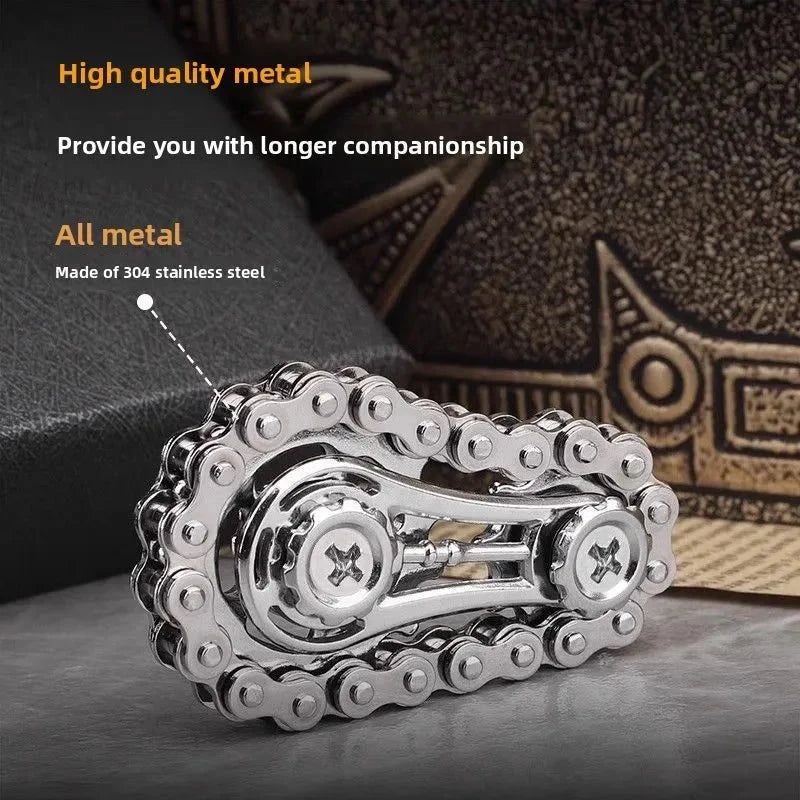 Metal Fidget Spinner | Chain & Gear