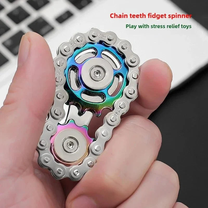 Metal Fidget Spinner | Chain & Gear