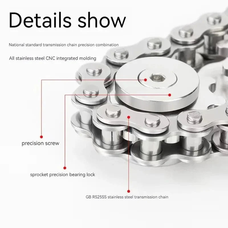 Metal Fidget Spinner | Chain & Gear