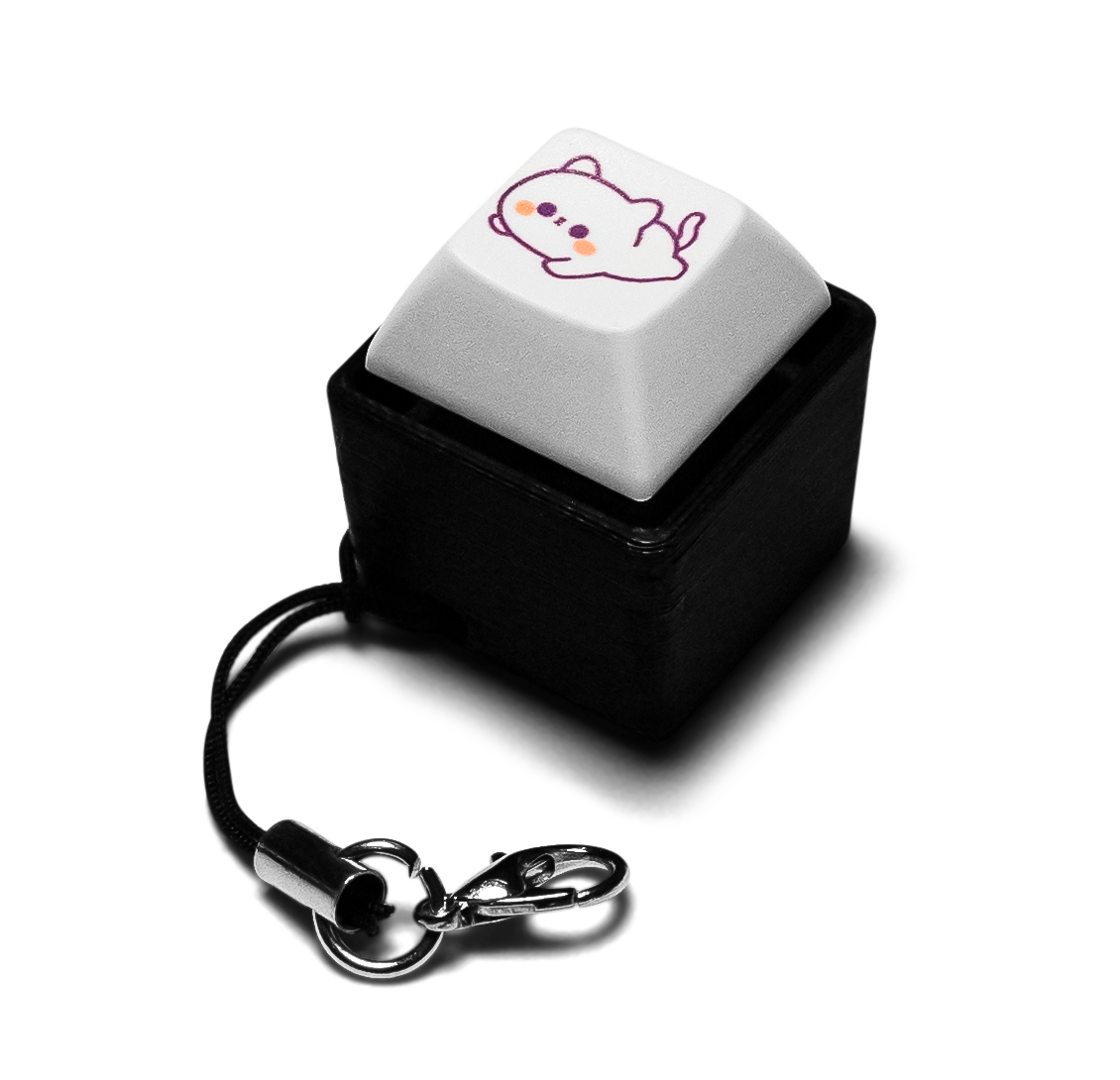 Mechanical keycap fidget with 1 key and a black base
