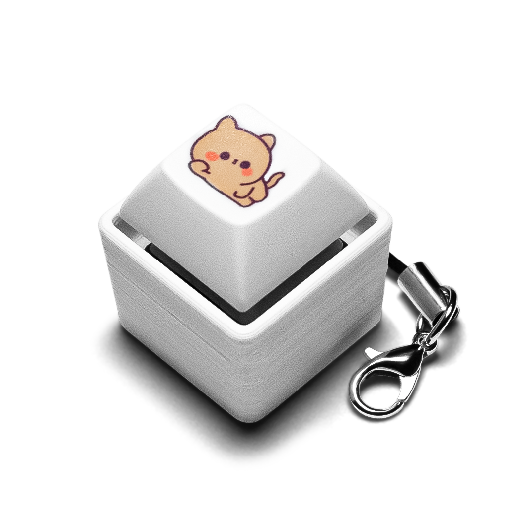 Mechanical keycap fidget with 1 key and a white base